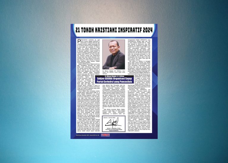 Sekjen Gekira Nikson Silalahi Masuk 21 Tokoh Kristiani Inspiratif 2024, Kampiunnews.com