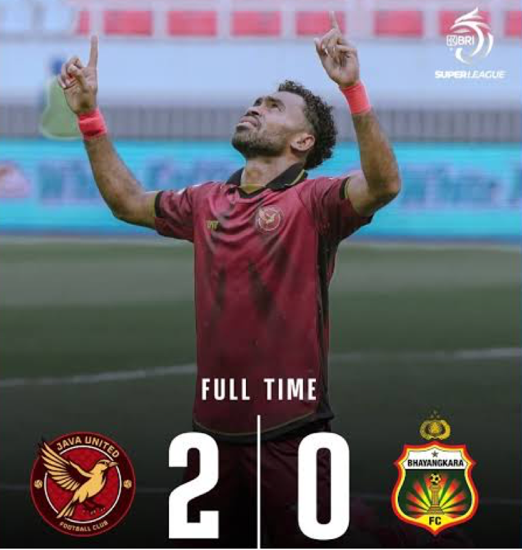Java United Hentikan Rekor Tak Terkalahkan Bhayangkara FC, Menang 2-0 di Jatidiri